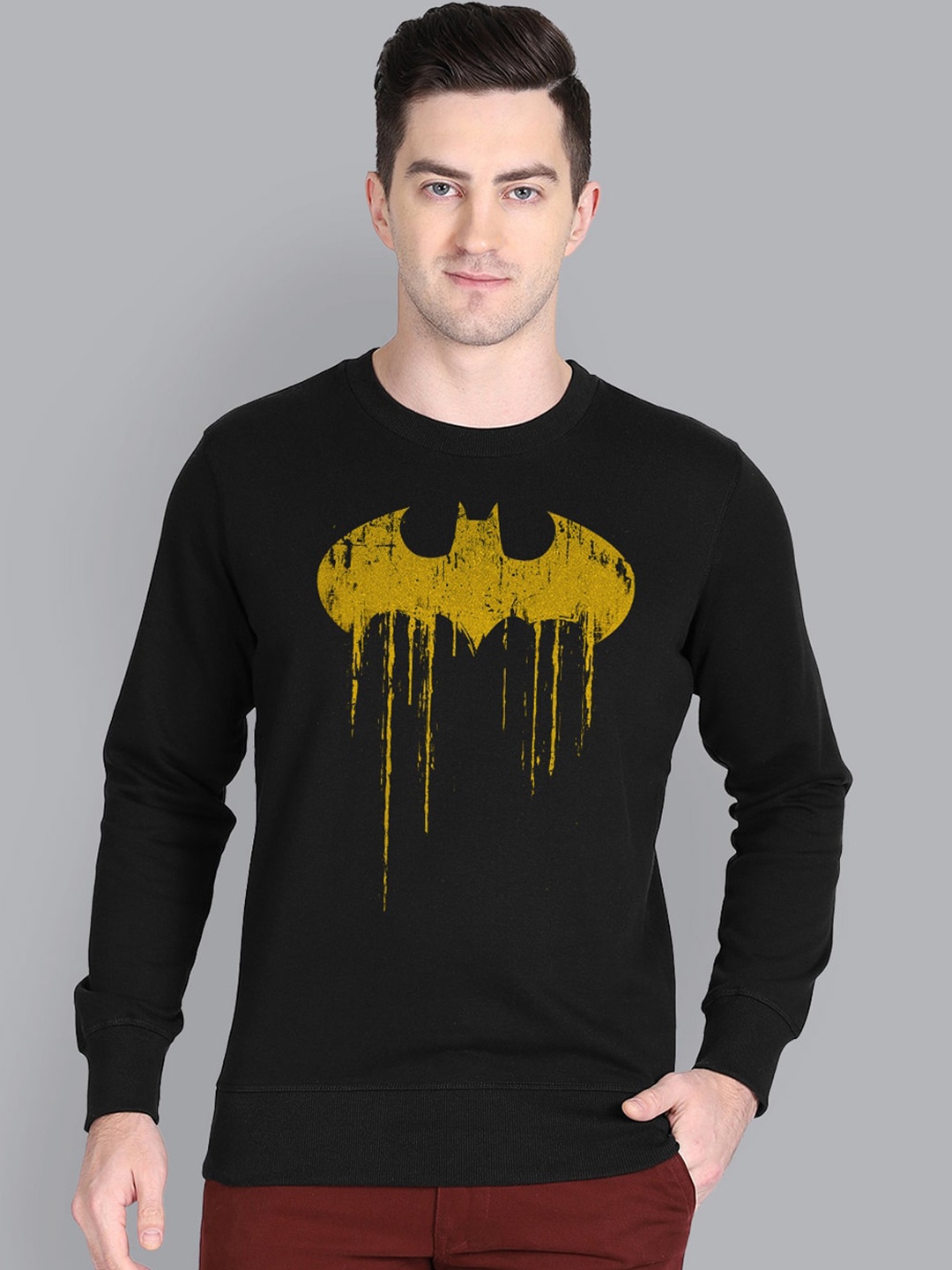 

Free Authority Men Black Batman Printed Sweatshirt