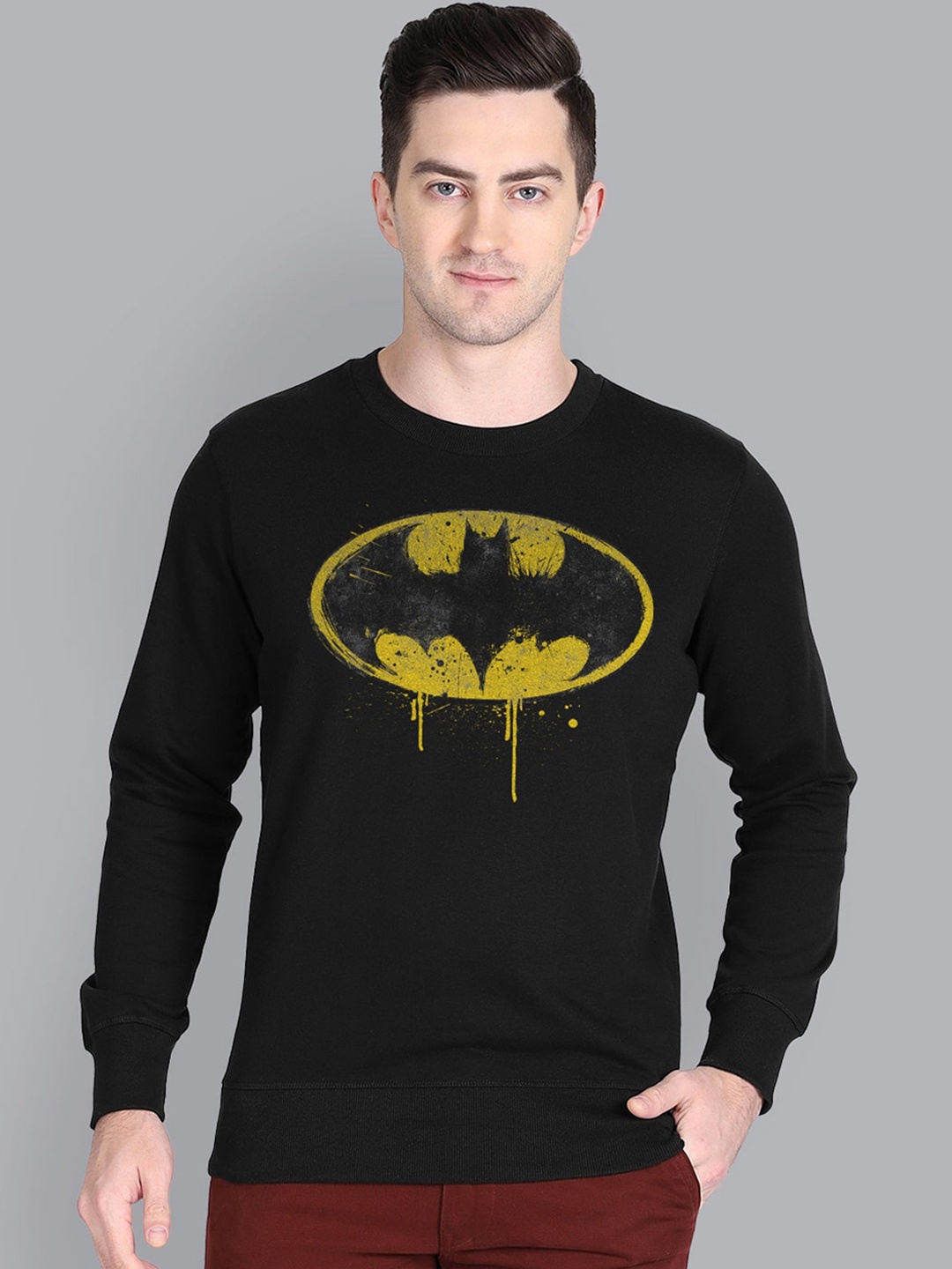 

Free Authority Men Black Batman Printed Sweatshirt
