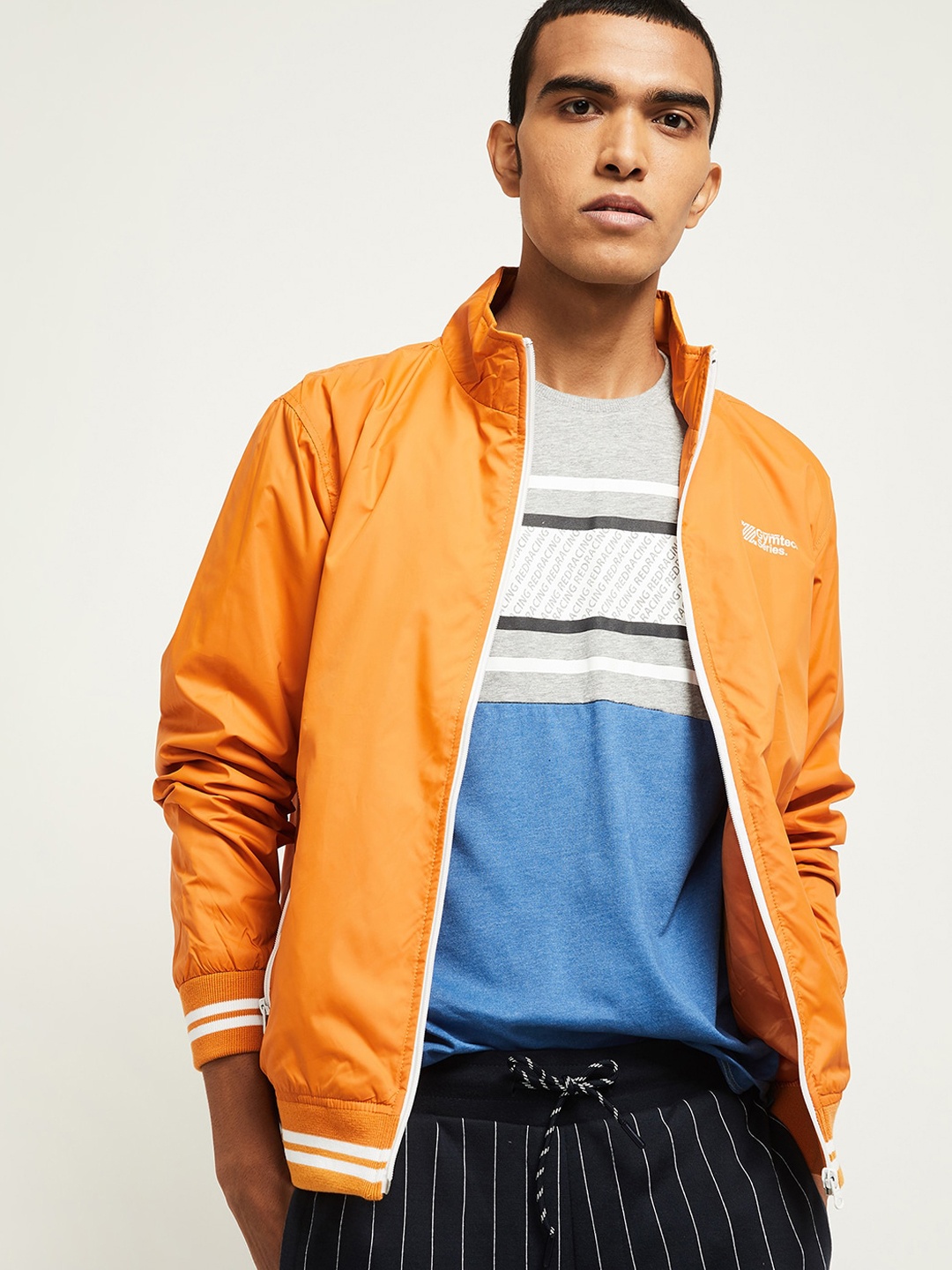 

max Men Orange Bomber Jacket