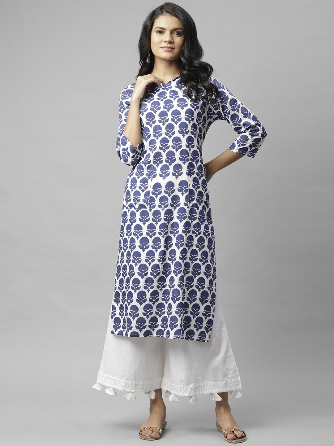 

Rigo Ethnic Printed Kurta, White