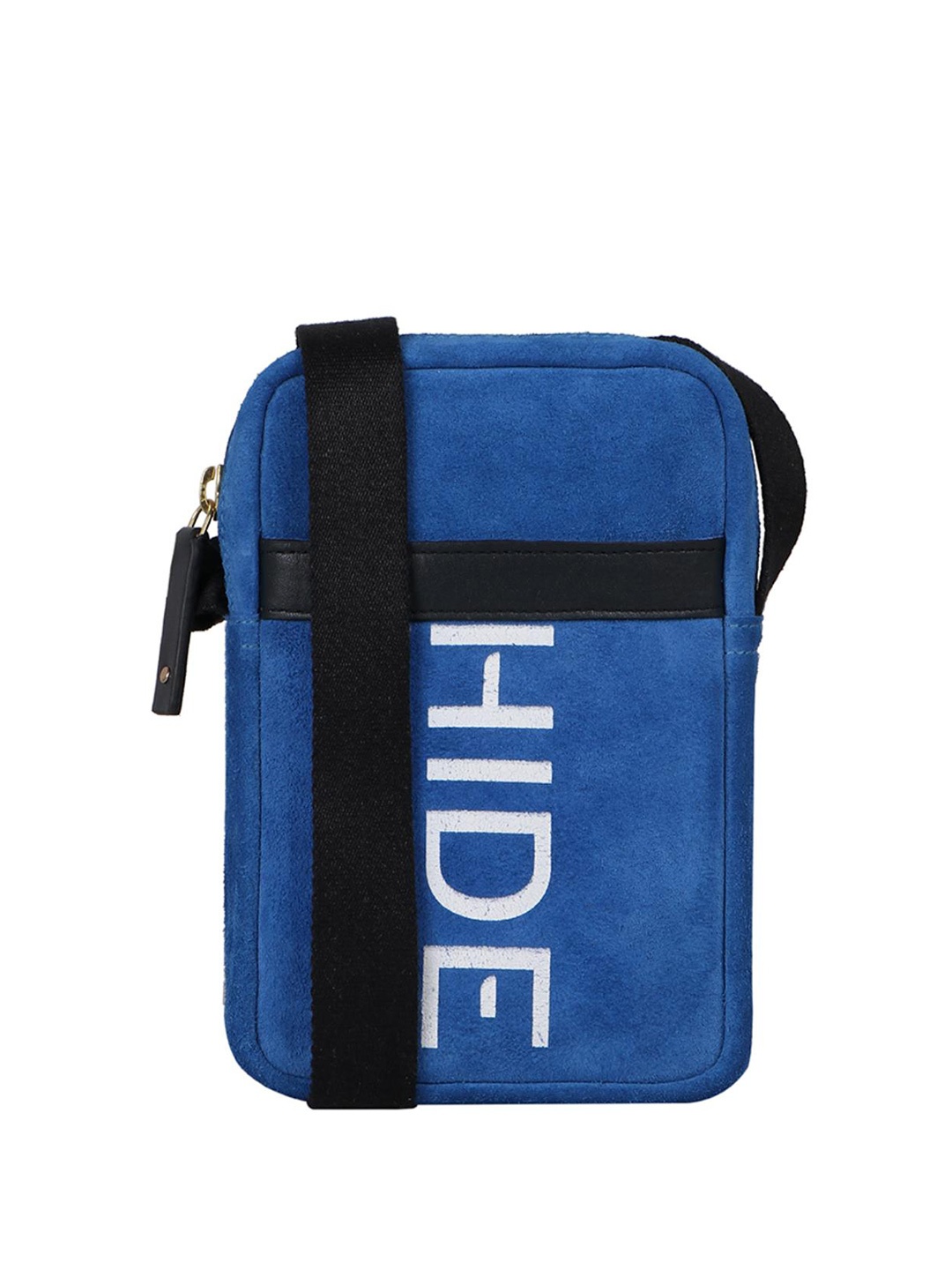 

Hidesign Women Blue & White Printed Messenger Bag