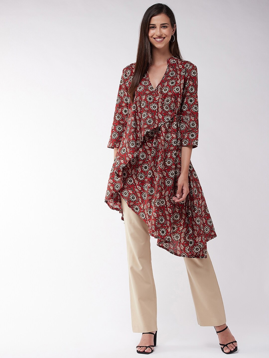 

InWeave Maroon & Brown Printed Tunic