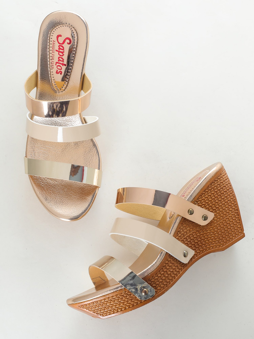 

SAPATOS Gold-Toned Wedge Sandals
