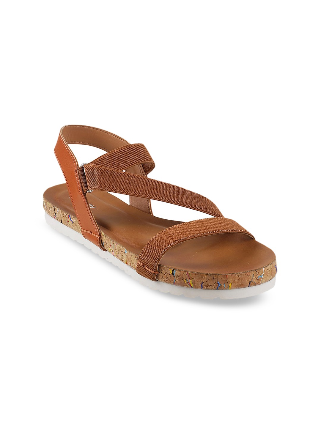 

WALKWAY by Metro Women Tan Brown Open Toe Flats