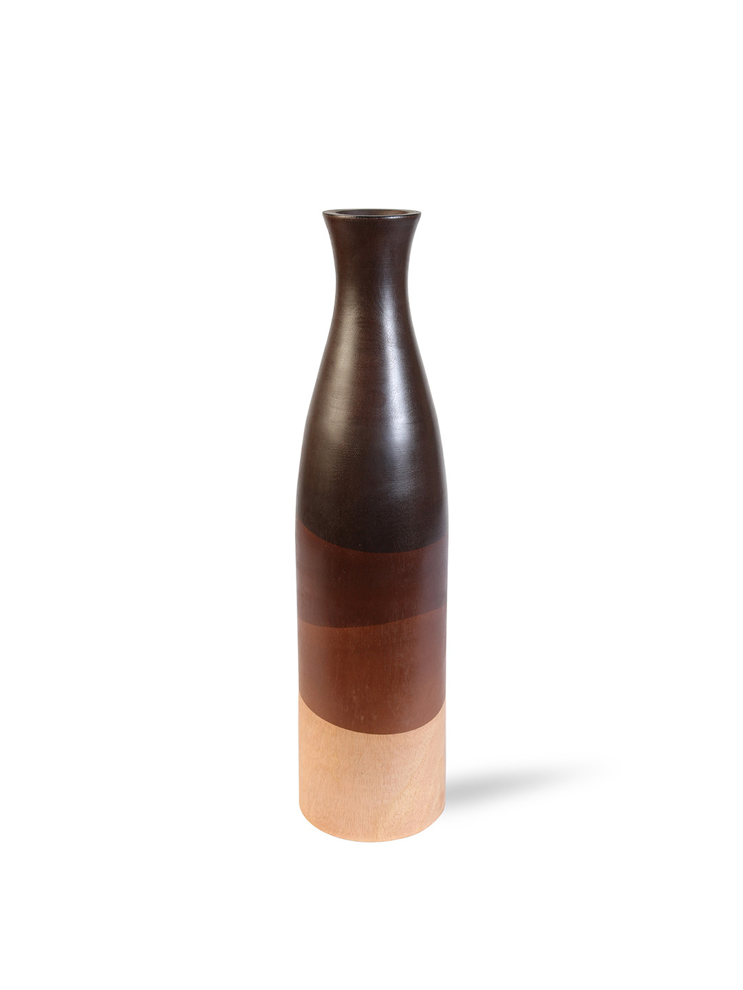 

Athome by Nilkamal Brown & Beige Colourblocked Wooden Vase