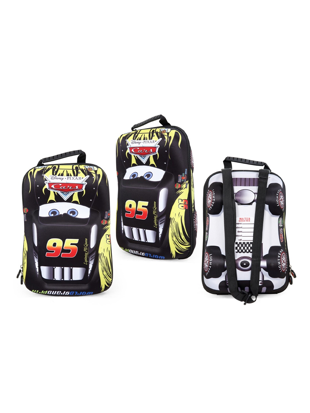 

Disney Boys Black & Yellow Car Graphic Printed Backpack