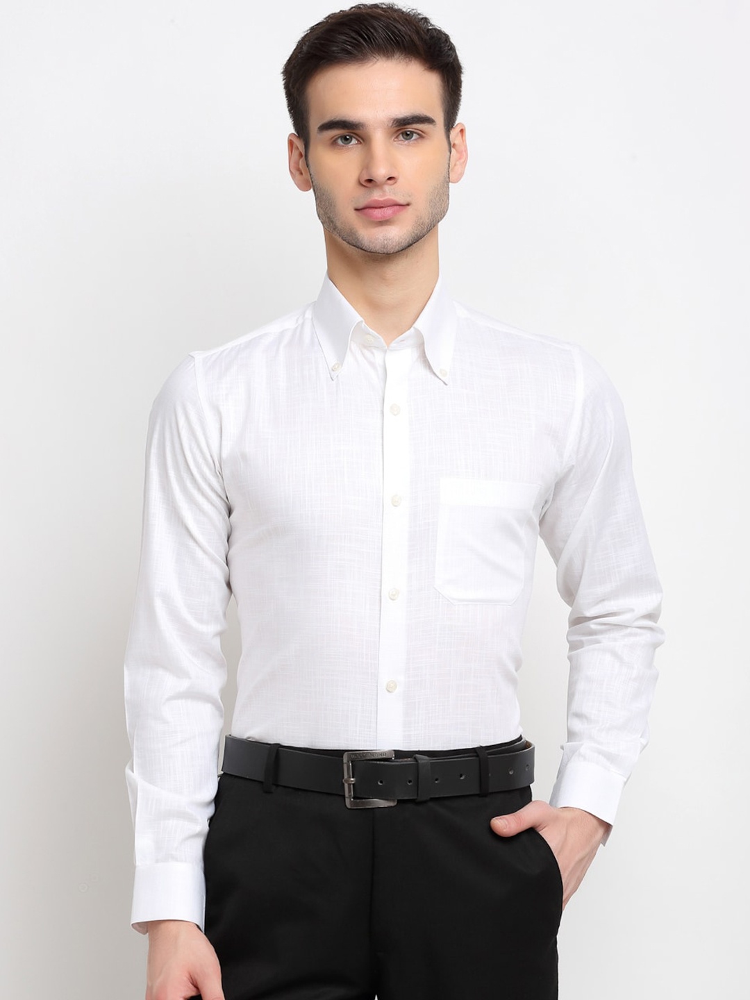 

FINNOY Men White Opaque Formal Shirt