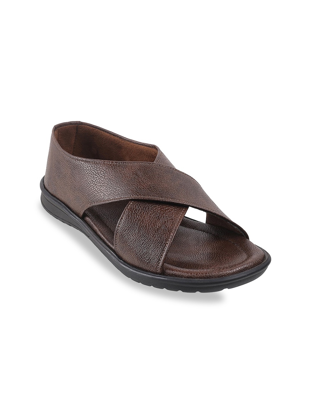 

WALKWAY by Metro Men Brown Solid Comfort Sandals