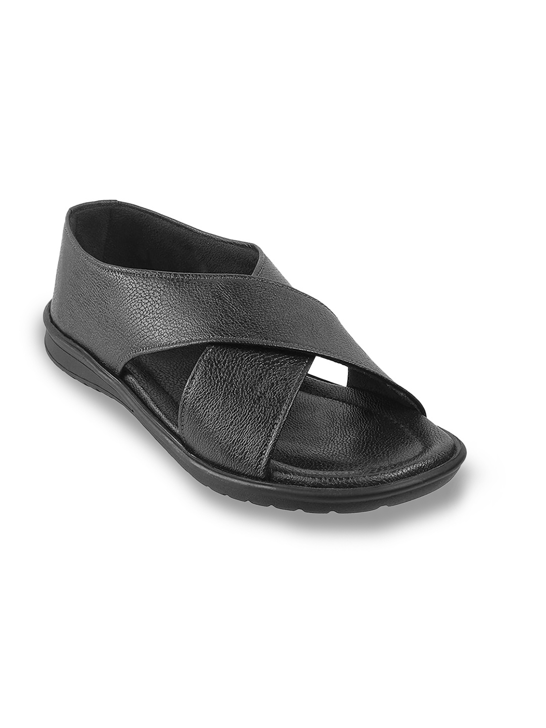 

WALKWAY by Metro Men Black Solid Comfort Sandals
