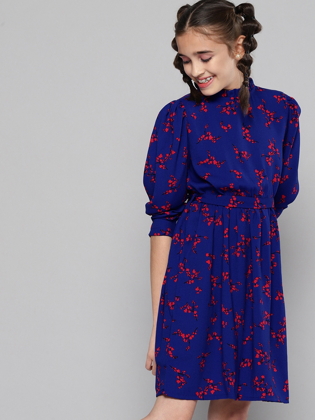 

JUSTICE Blue Floral A-Line Dress