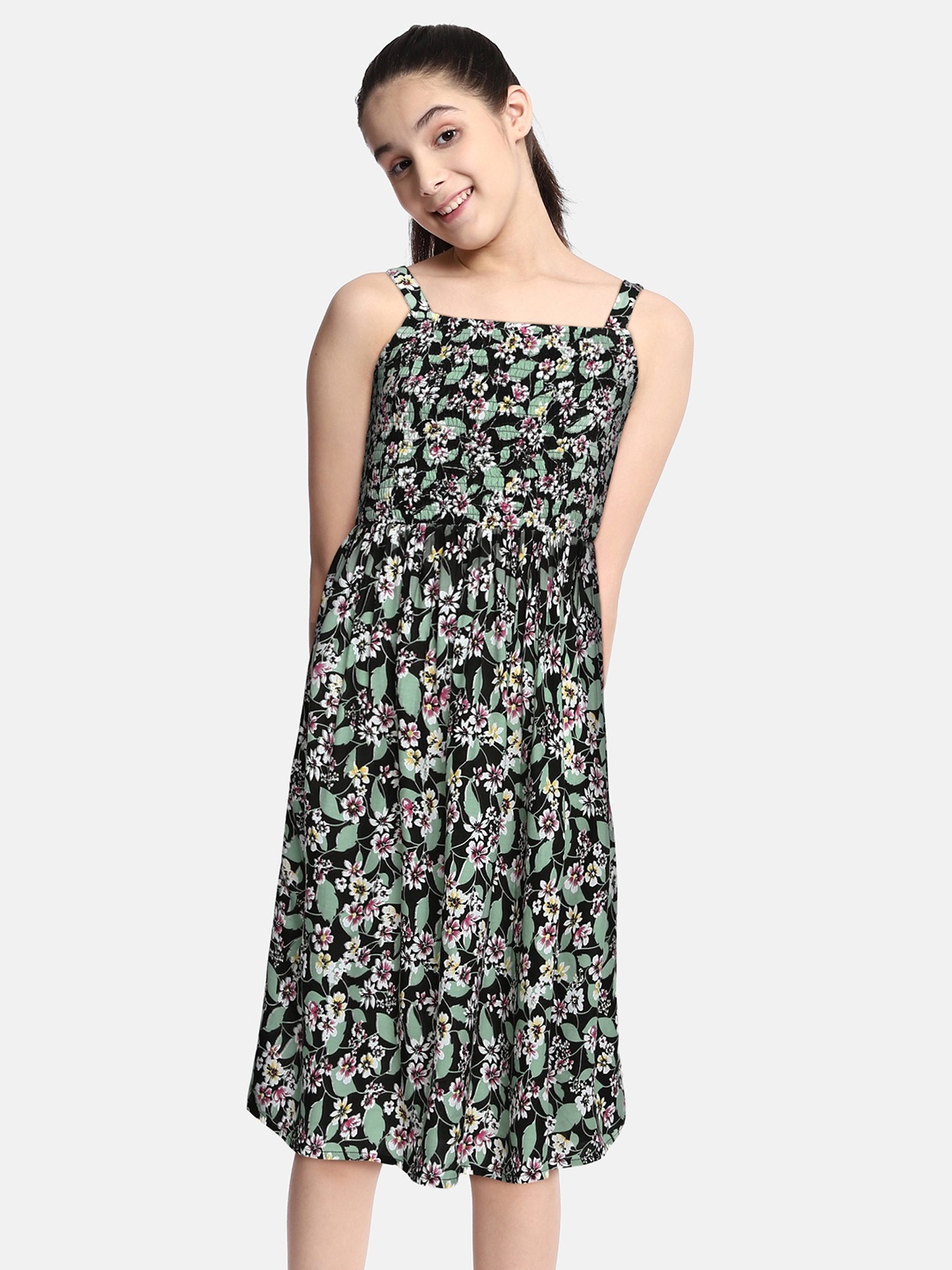 

JUSTICE Green Floral Maxi Dress
