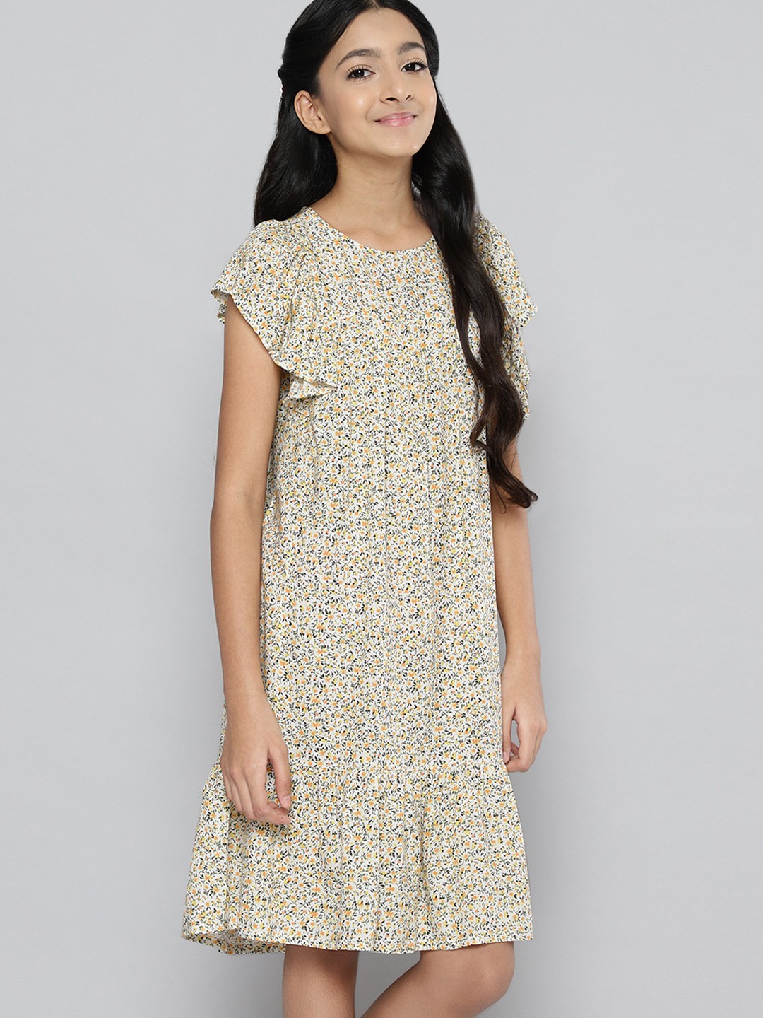 

JUSTICE Girls Multicoloured Floral Peplum Dress, Multi