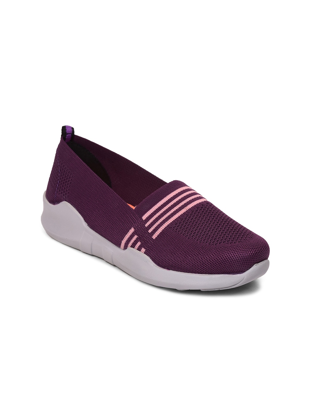 

Liberty Women Pink & Maroon Woven Design Slip-On Sneakers