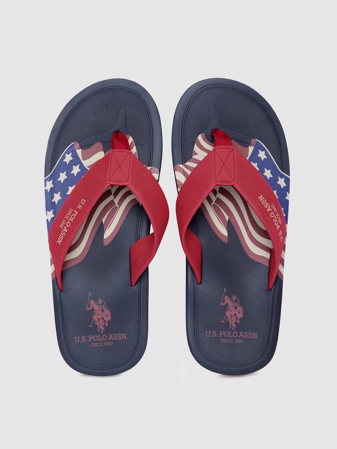 

U S Polo Assn Men Red Printed Thong Flip-Flops