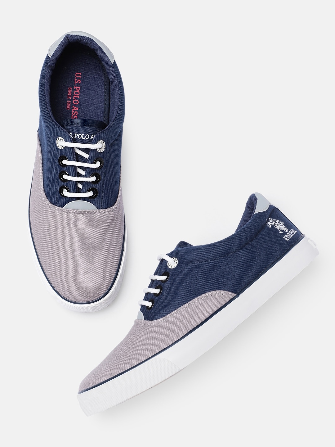 

U S Polo Assn Men Navy Blue Colourblocked Sneakers
