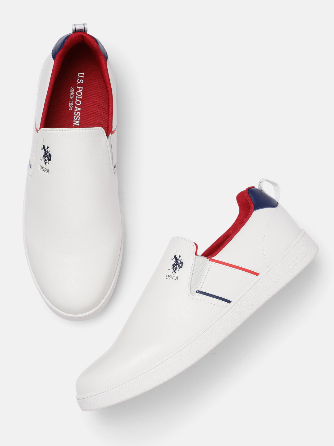 

U S Polo Assn Men Off White MATIO Slip-On Sneakers