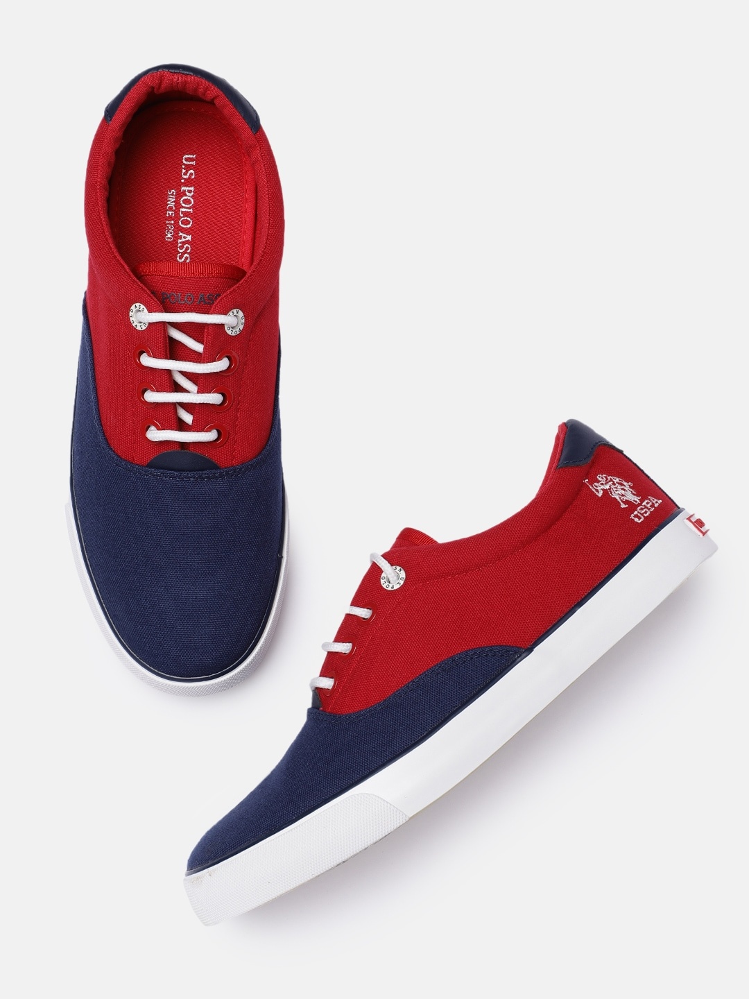 

U S Polo Assn Men Red Colourblocked BRONX Sneakers