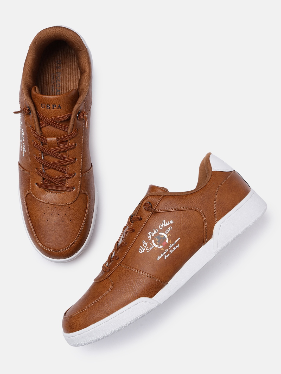 

U.S. Polo Assn. Men Tan Brown Solid Liguory Sneakers