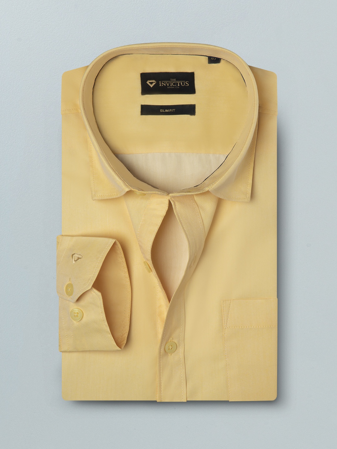 

INVICTUS Men Yellow Solid Smart Casual Shirt