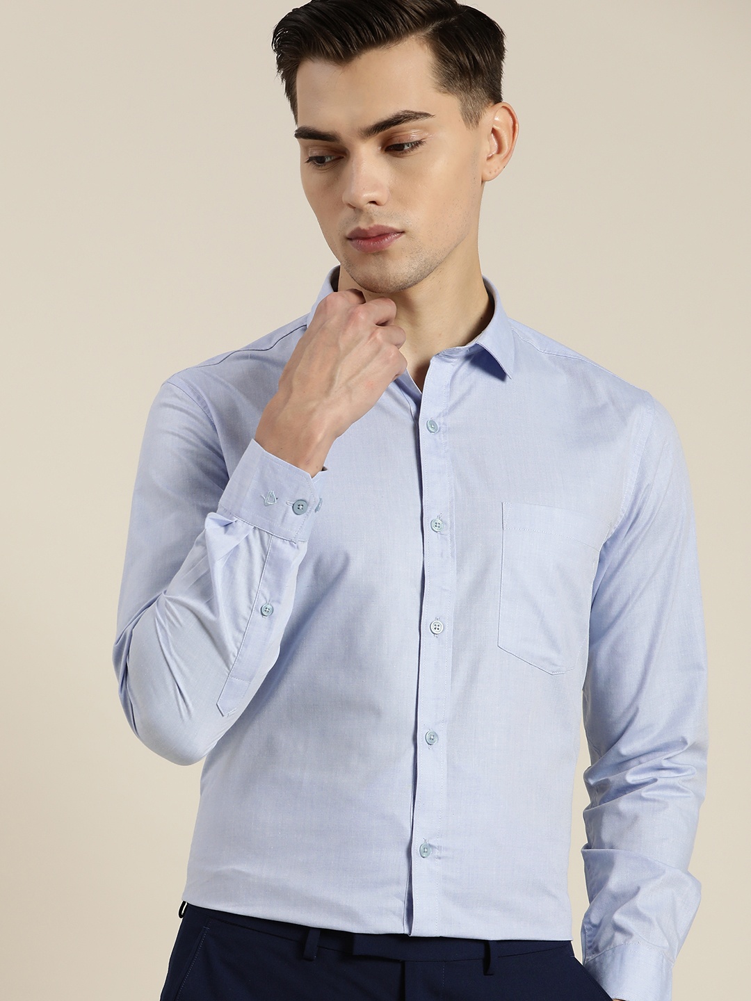 

INVICTUS Men Blue Slim Fit Opaque Formal Shirt