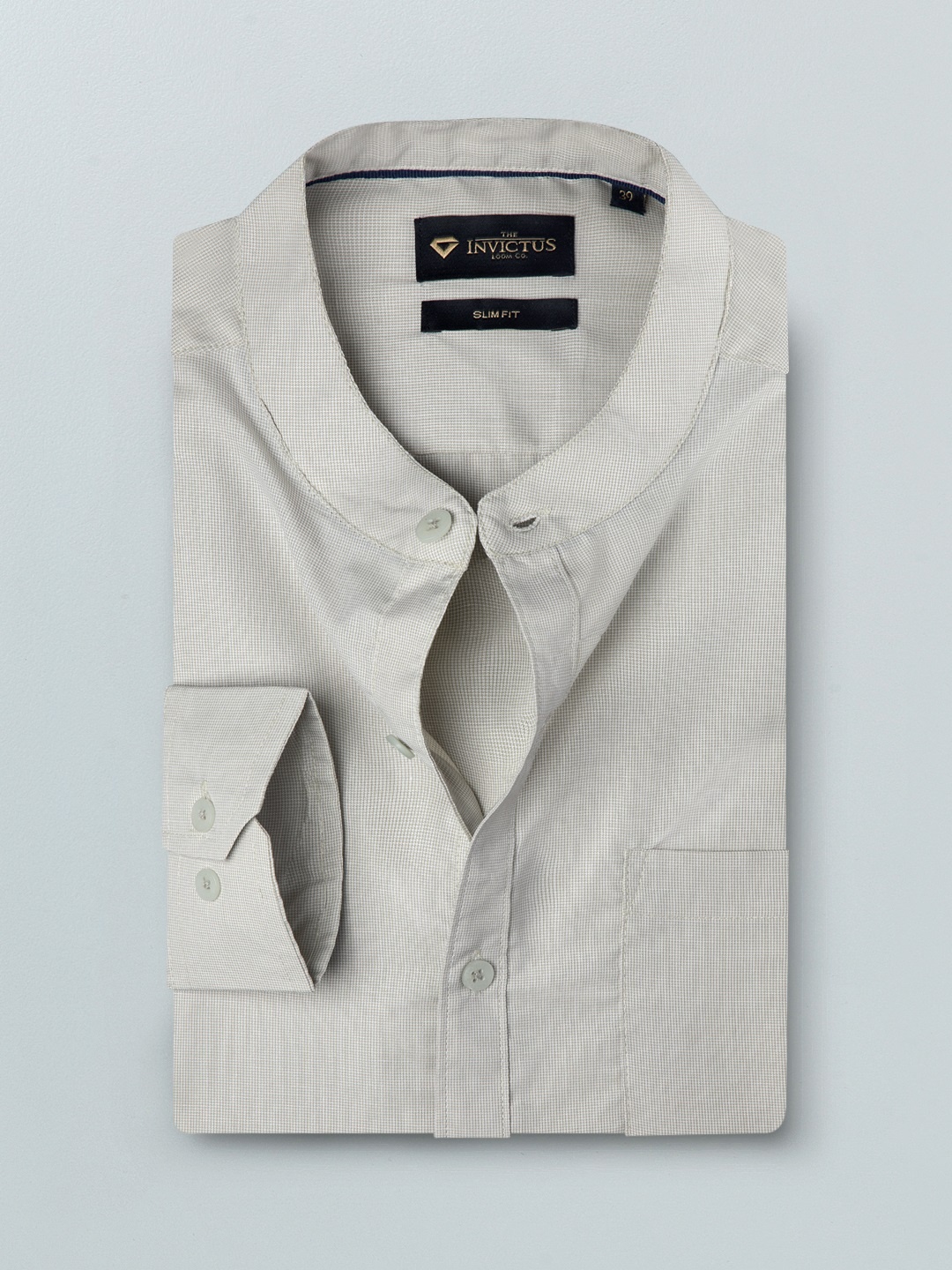 

INVICTUS Men Cream-Coloured Slim Fit Semiformal Shirt