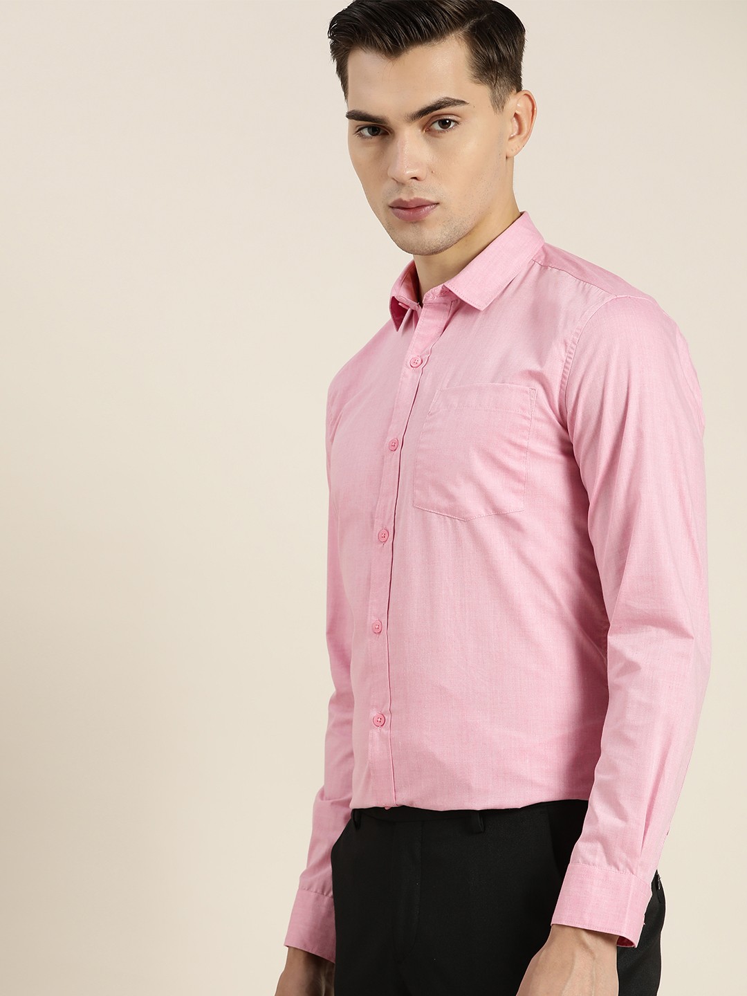 

INVICTUS Men Pink Slim Fit Opaque Formal Shirt
