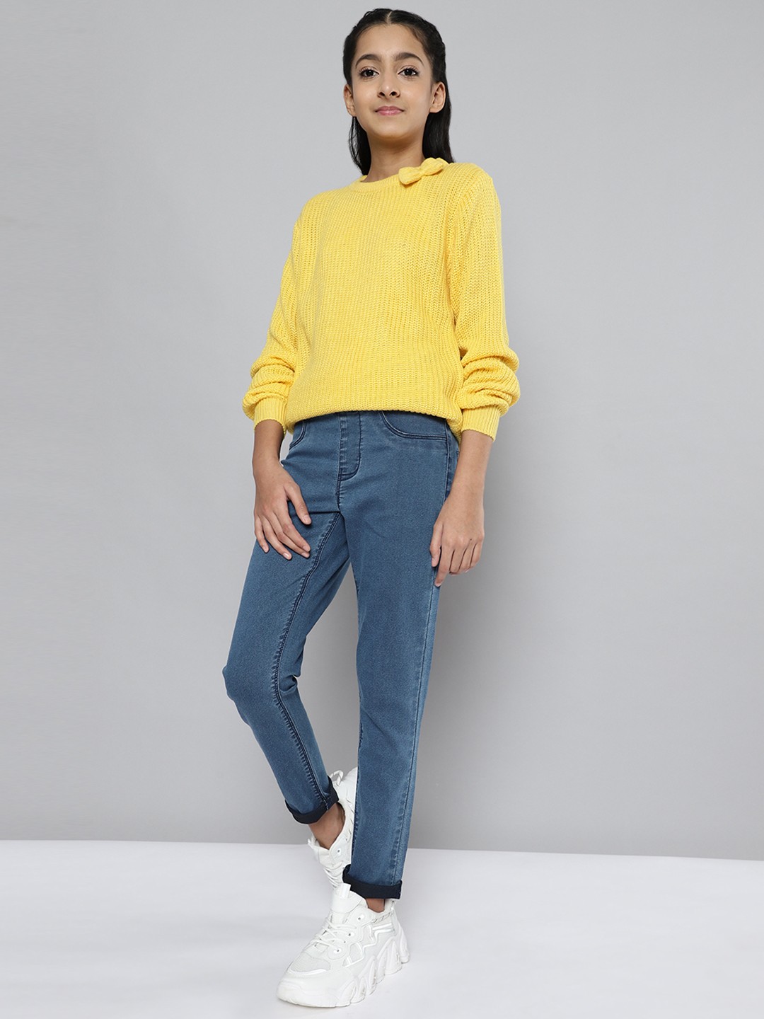 

JUSTICE Girls Blue Regular Fit Denim Jeggings