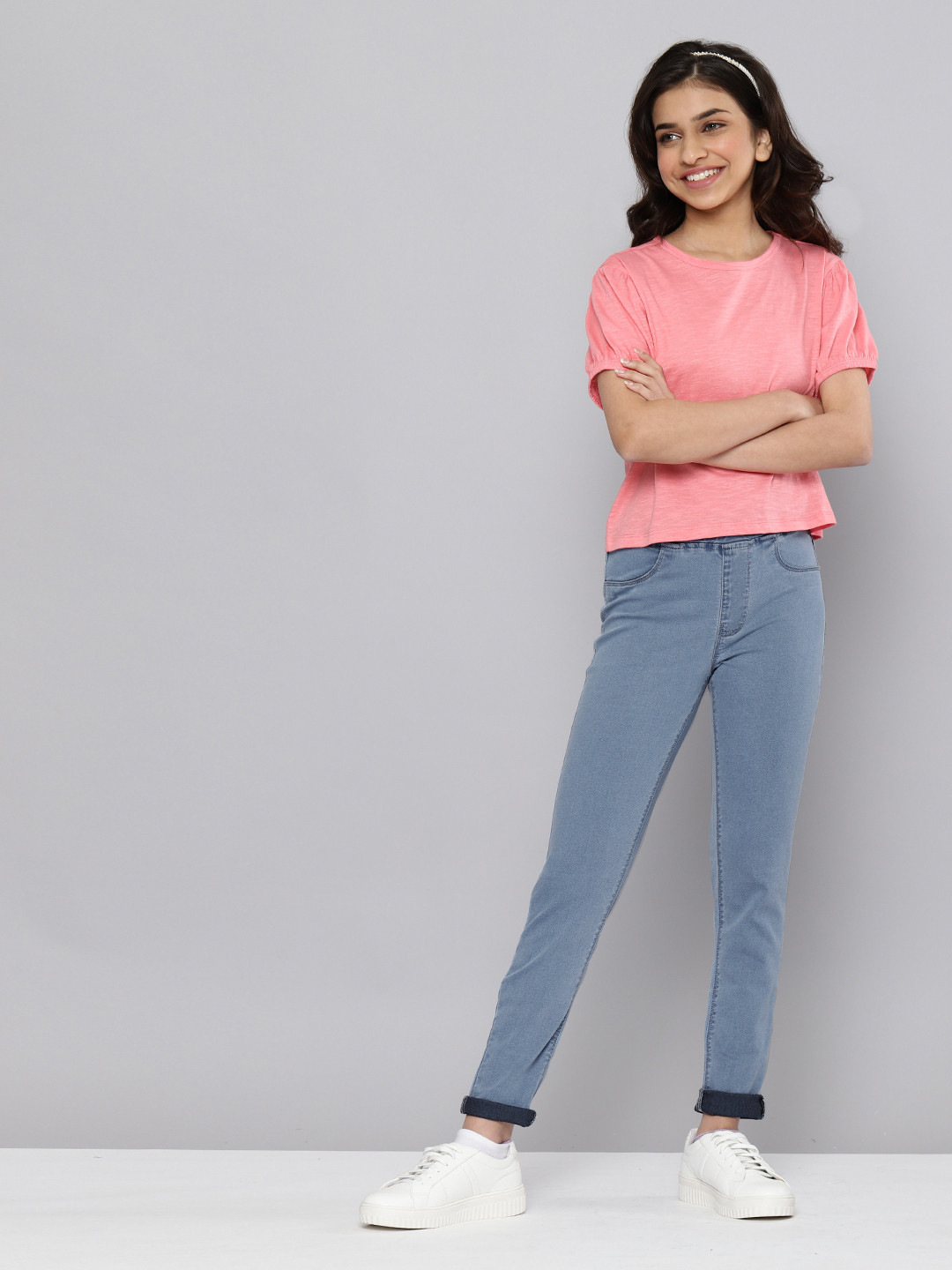 

JUSTICE Girls Blue Regular Fit Denim Jeggings