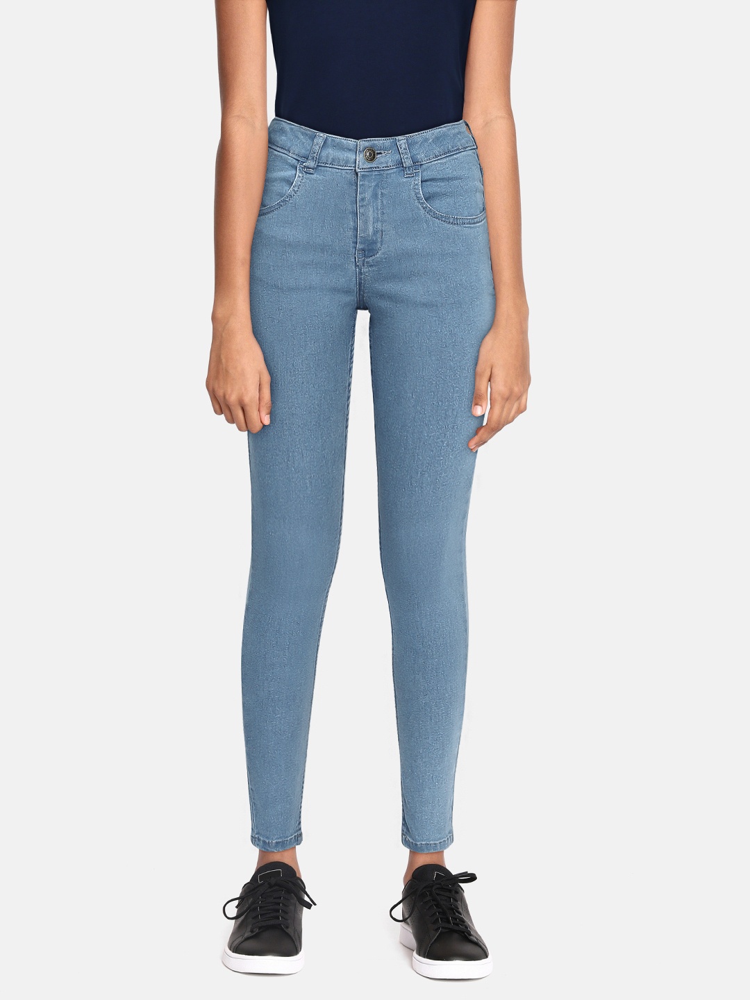 

JUSTICE Girls Blue Skinny Fit Mid-Rise Stretchable Jeans