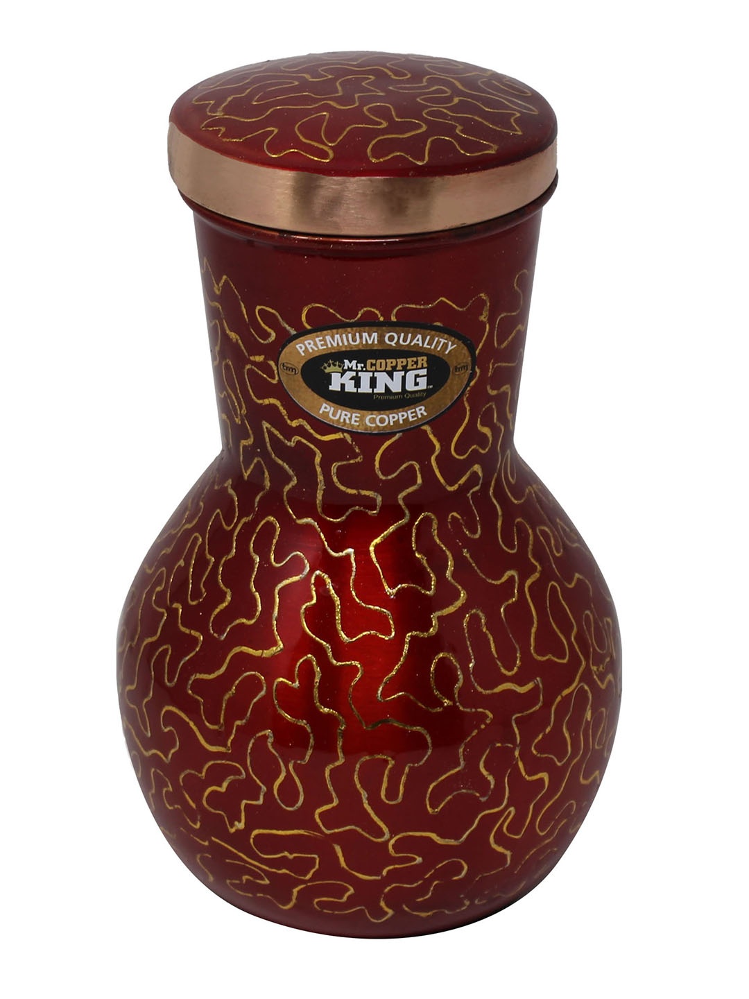 

MR. COPPER KING Maroon & Copper-Toned Printed Pure Copper Bottle
