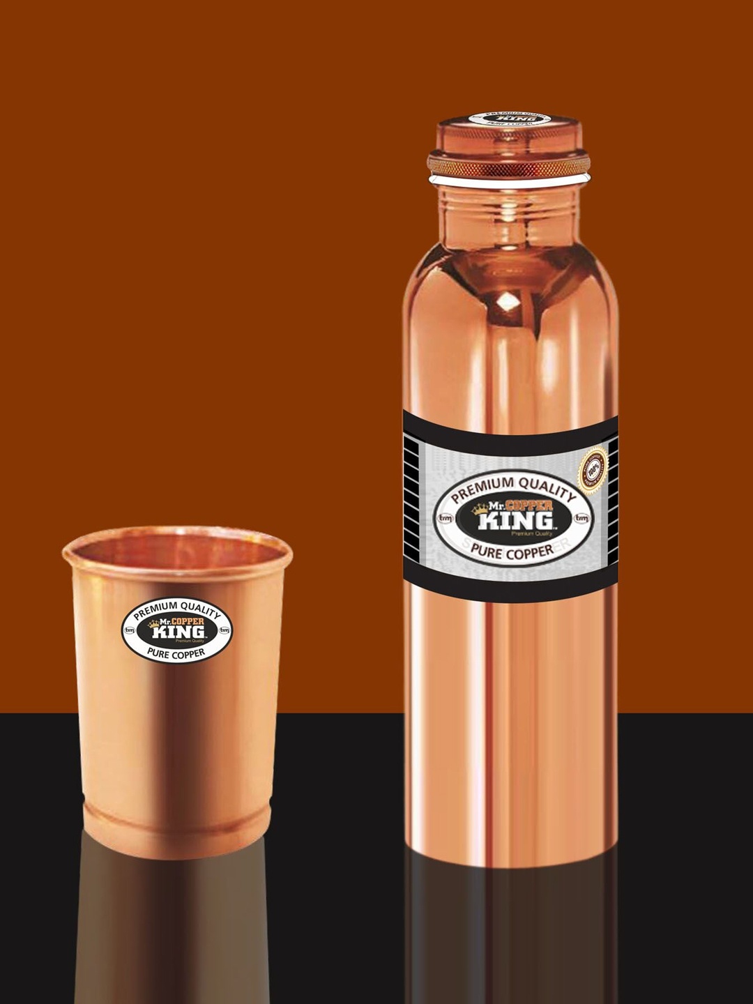 

MR. COPPER KING Copper-Toned Solid Water Bottle With Tumbler