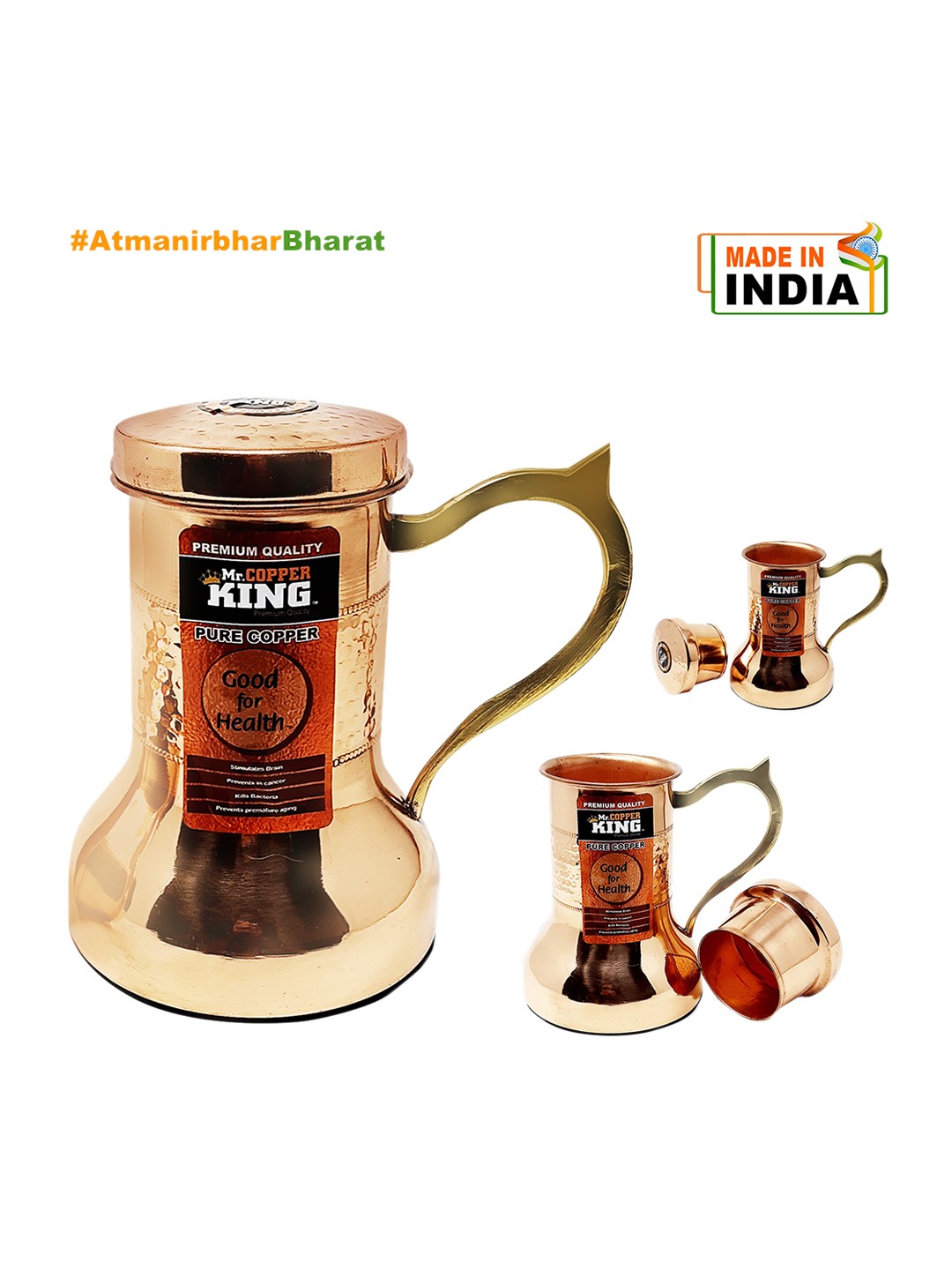 

MR. COPPER KING Copper-Toned Solid Pure Copper Water Bottle