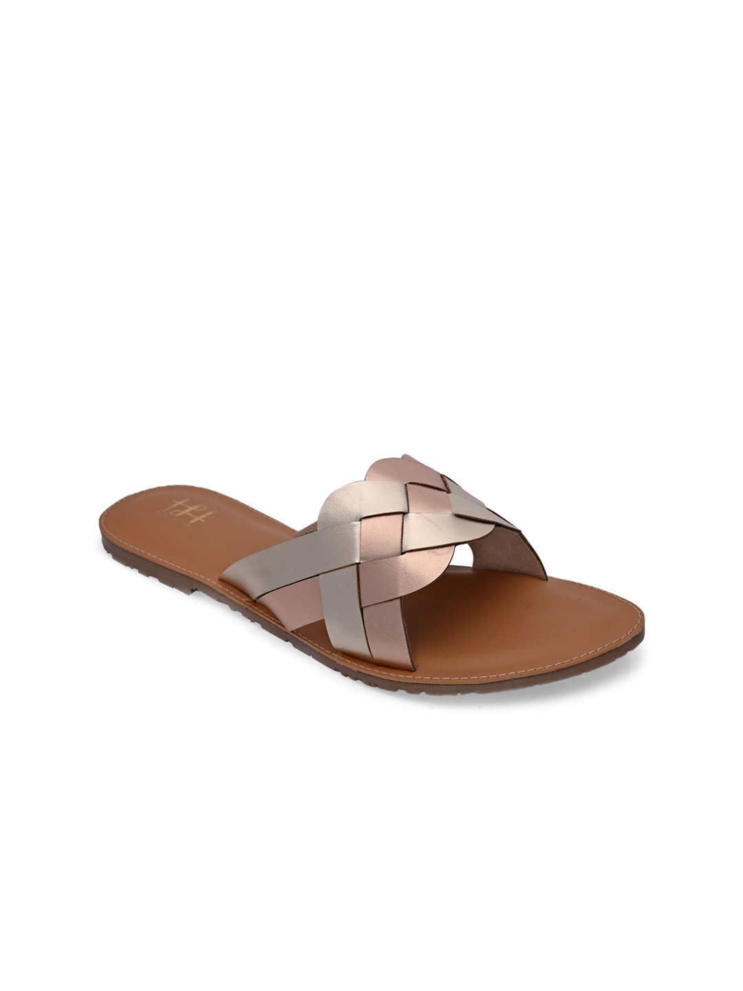 

Hydes N Hues Women Pink Colourblocked Open Toe Flats