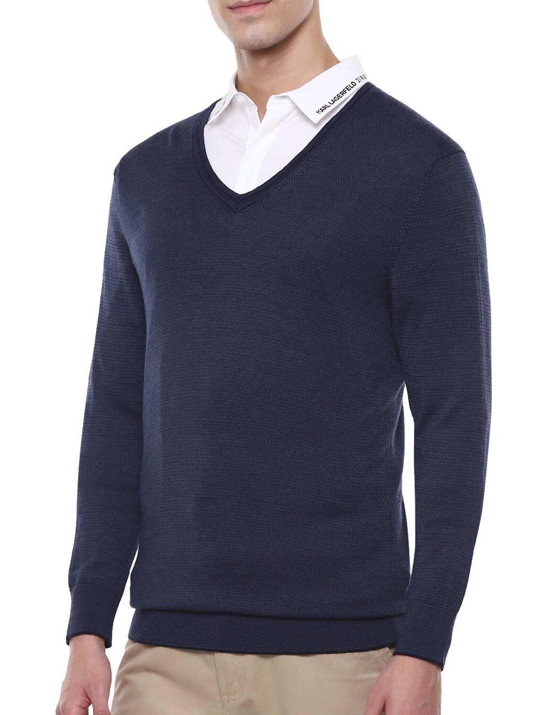 

HACKETT LONDON Men Navy Blue Pullover