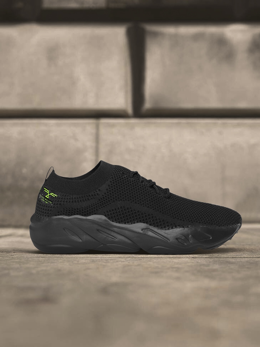 

Flying Machine Men Black Asis Walking Shoes