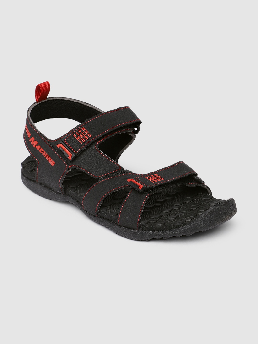

Flying Machine Men Black Solid Sports Sandals