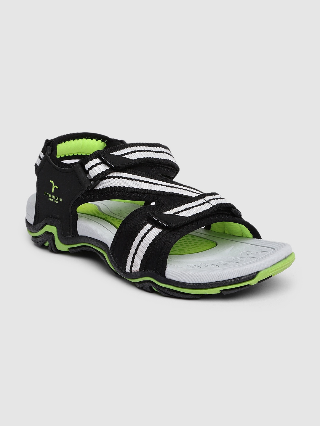 

Flying Machine Men Black & Grey Sports Sandals