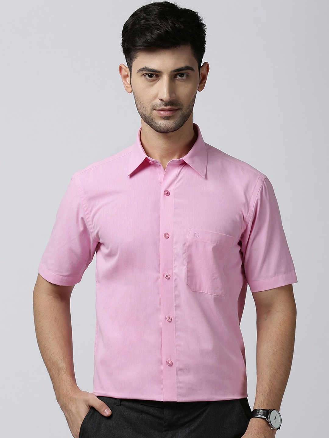 

Jansons Men Pink Regular Fit Cotton Formal Shirt