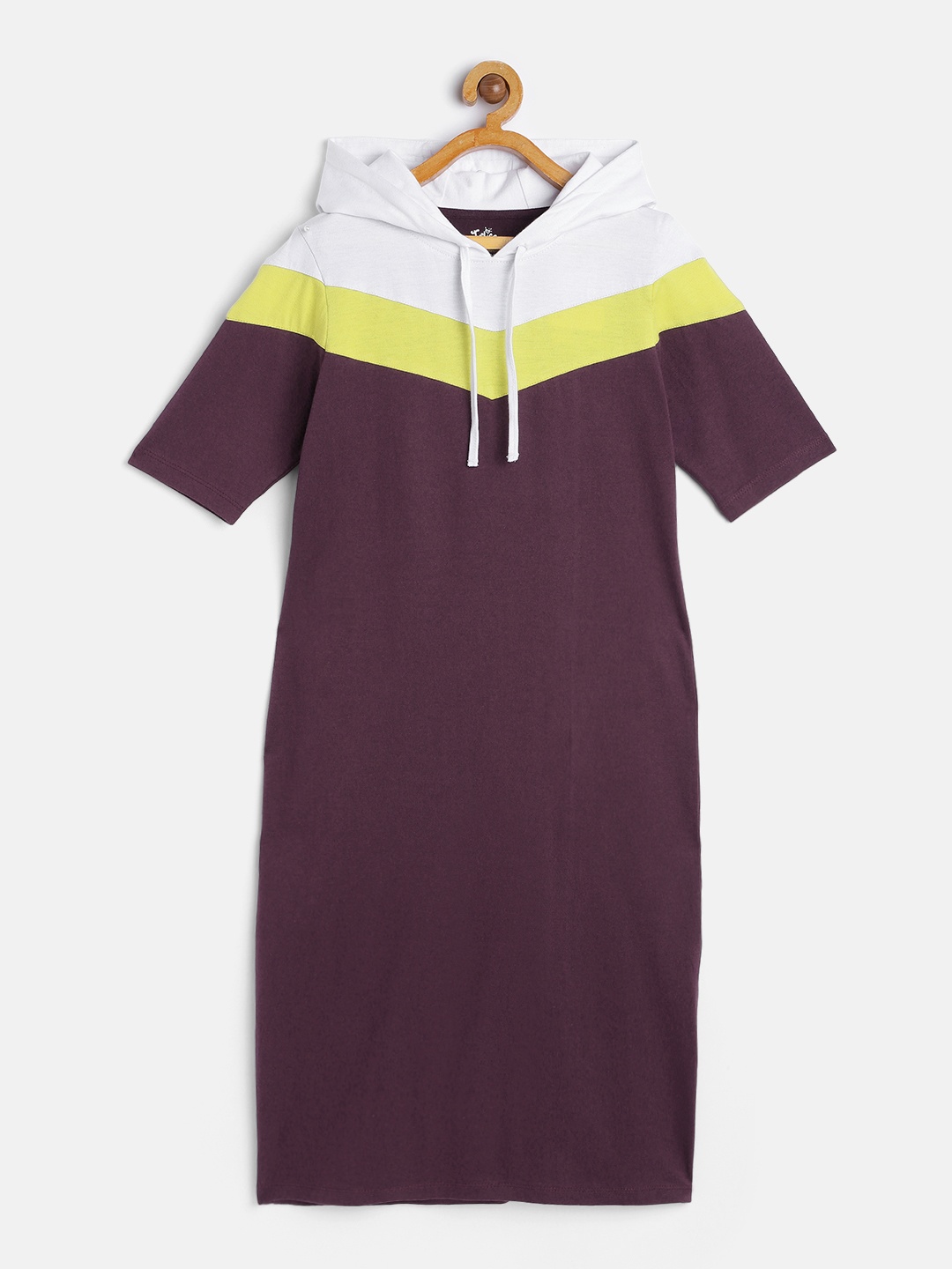 

JUSTICE Purple & Yellow Colourblocked T-shirt Dress