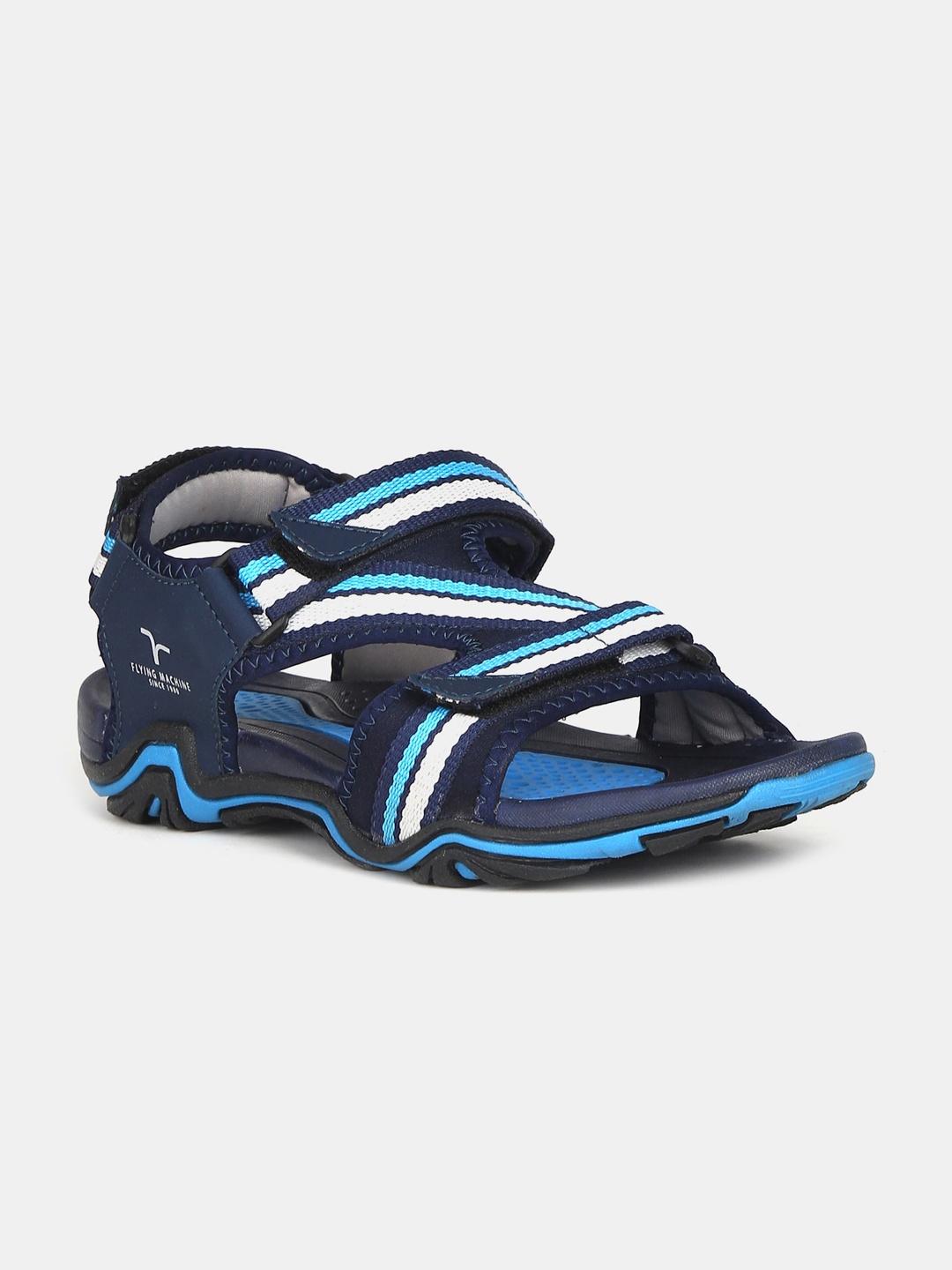

Flying Machine Men Navy Blue & White Striped Sports Sandals