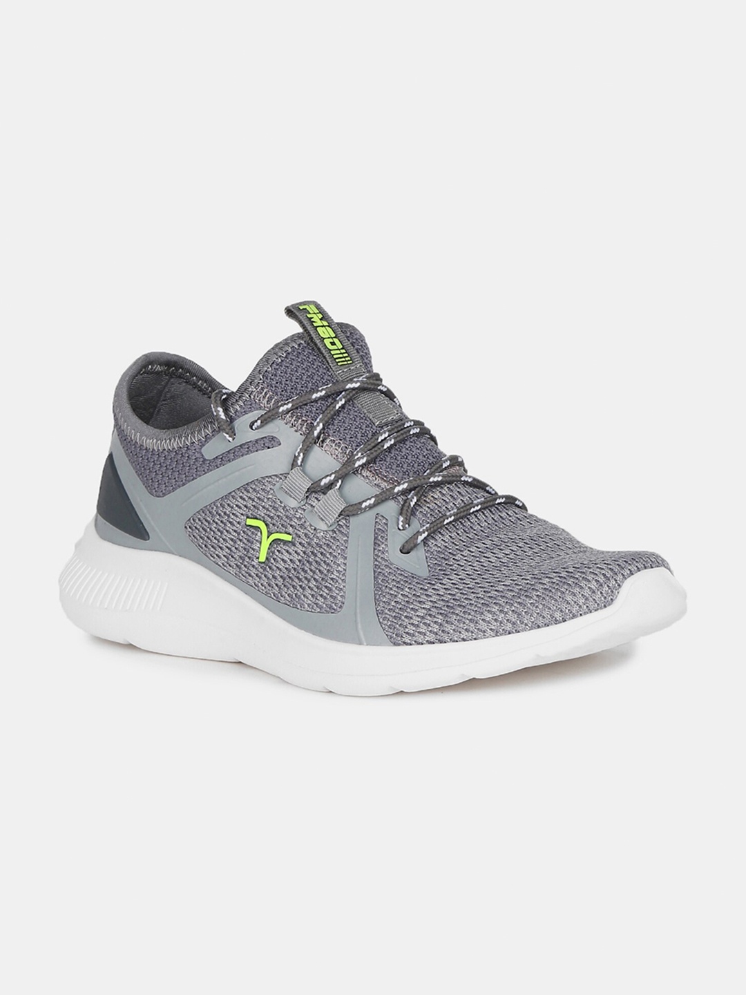 

Flying Machine Men Grey Mesh High-Top Walking Shoes