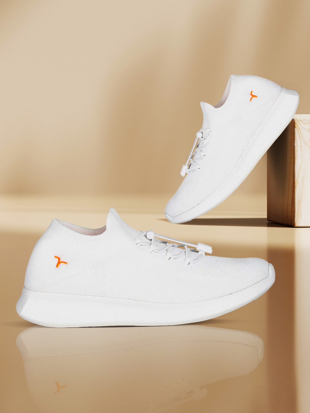 

Flying Machine Men Off White Textile Walking Shoes