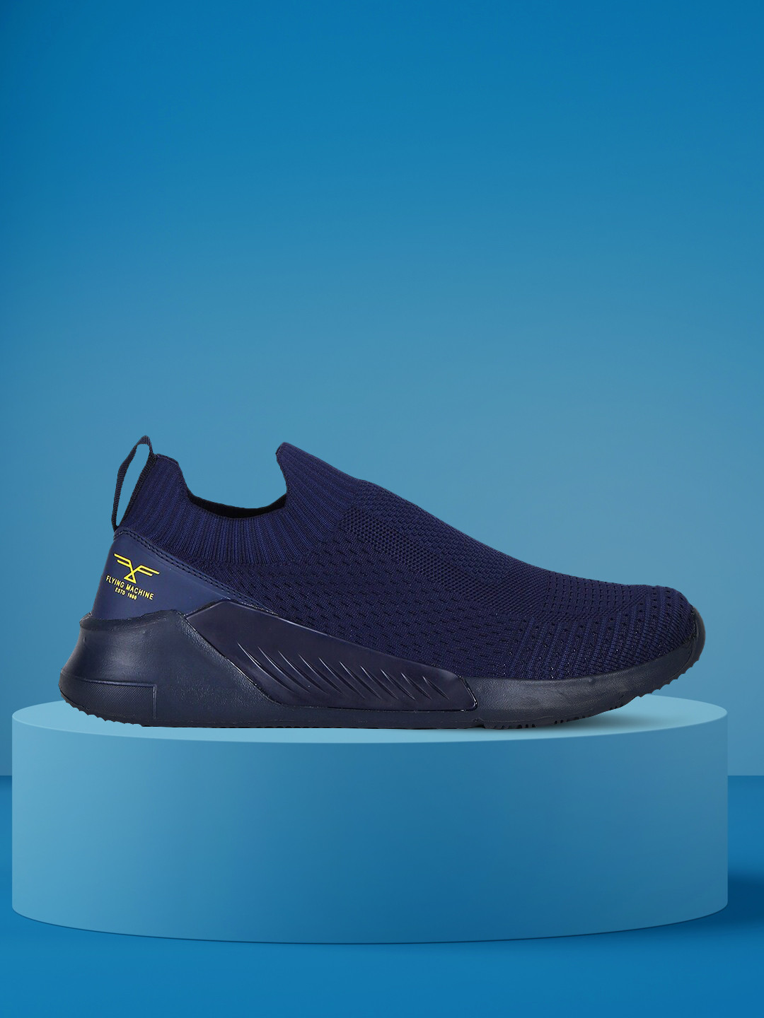 

Flying Machine Men Navy Blue Textile Walking Shoes