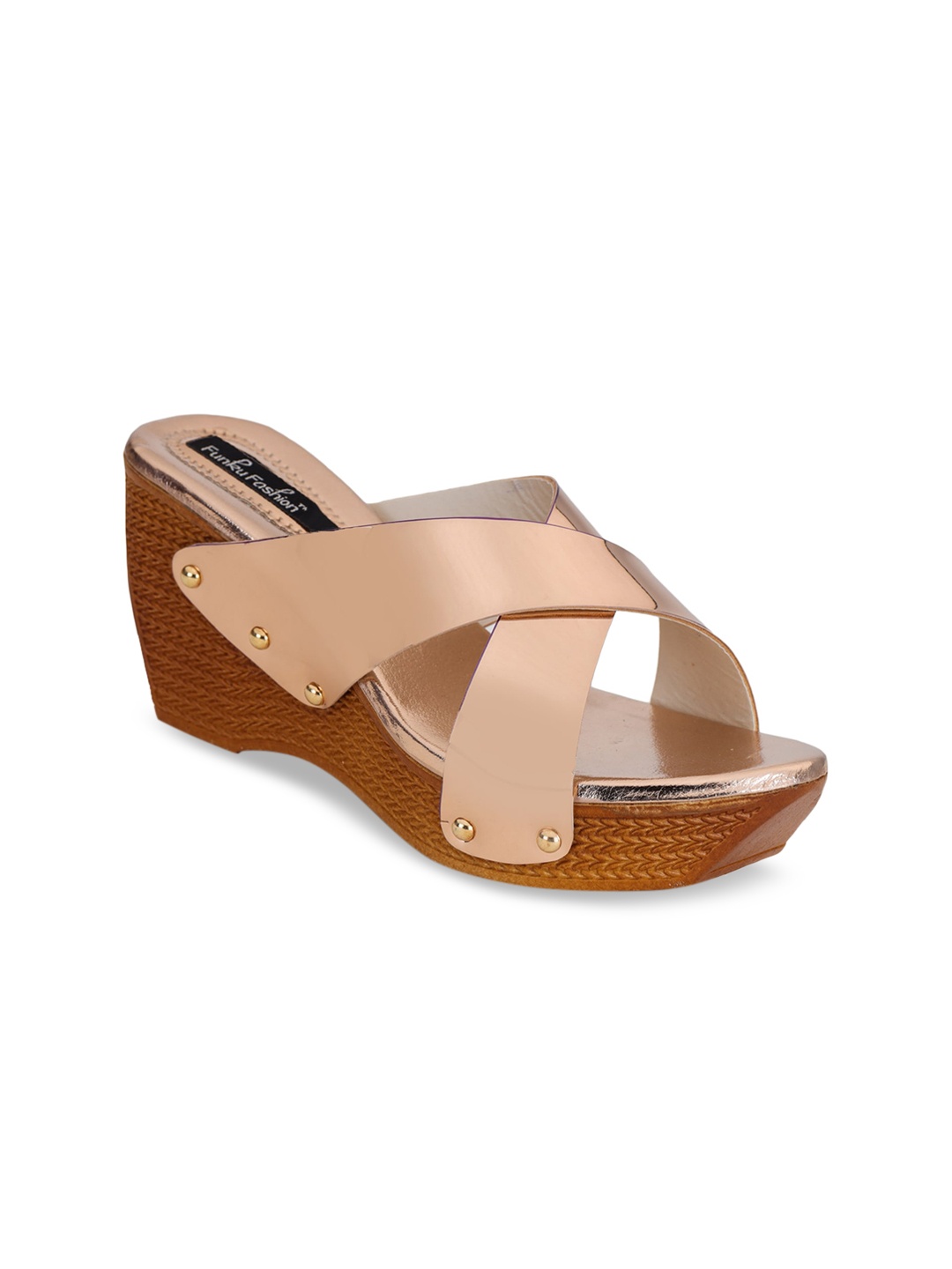 

Funku Fashion Peach-Coloured Wedges