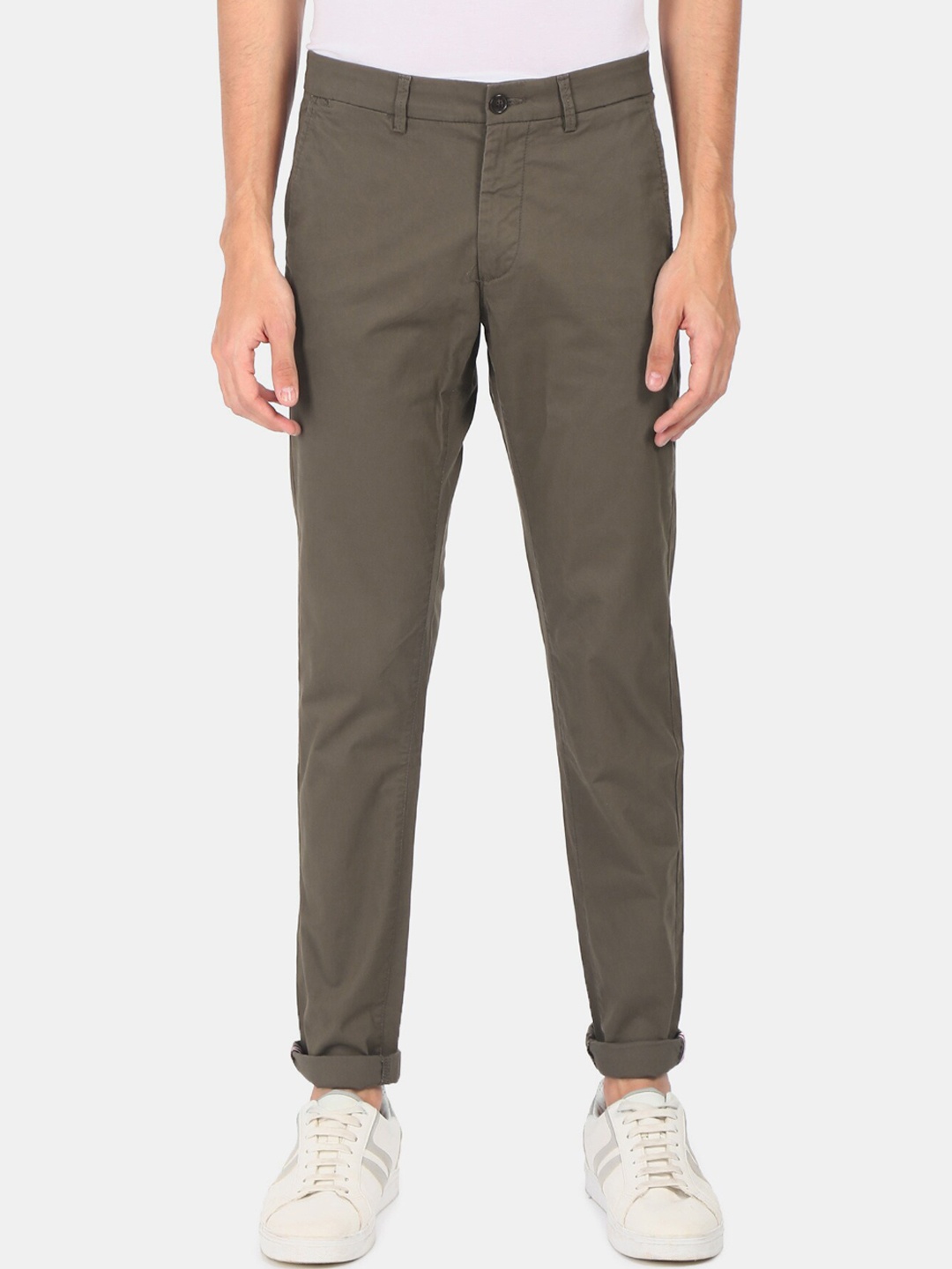 

Arrow Sport Men Olive Green Cargos Trousers
