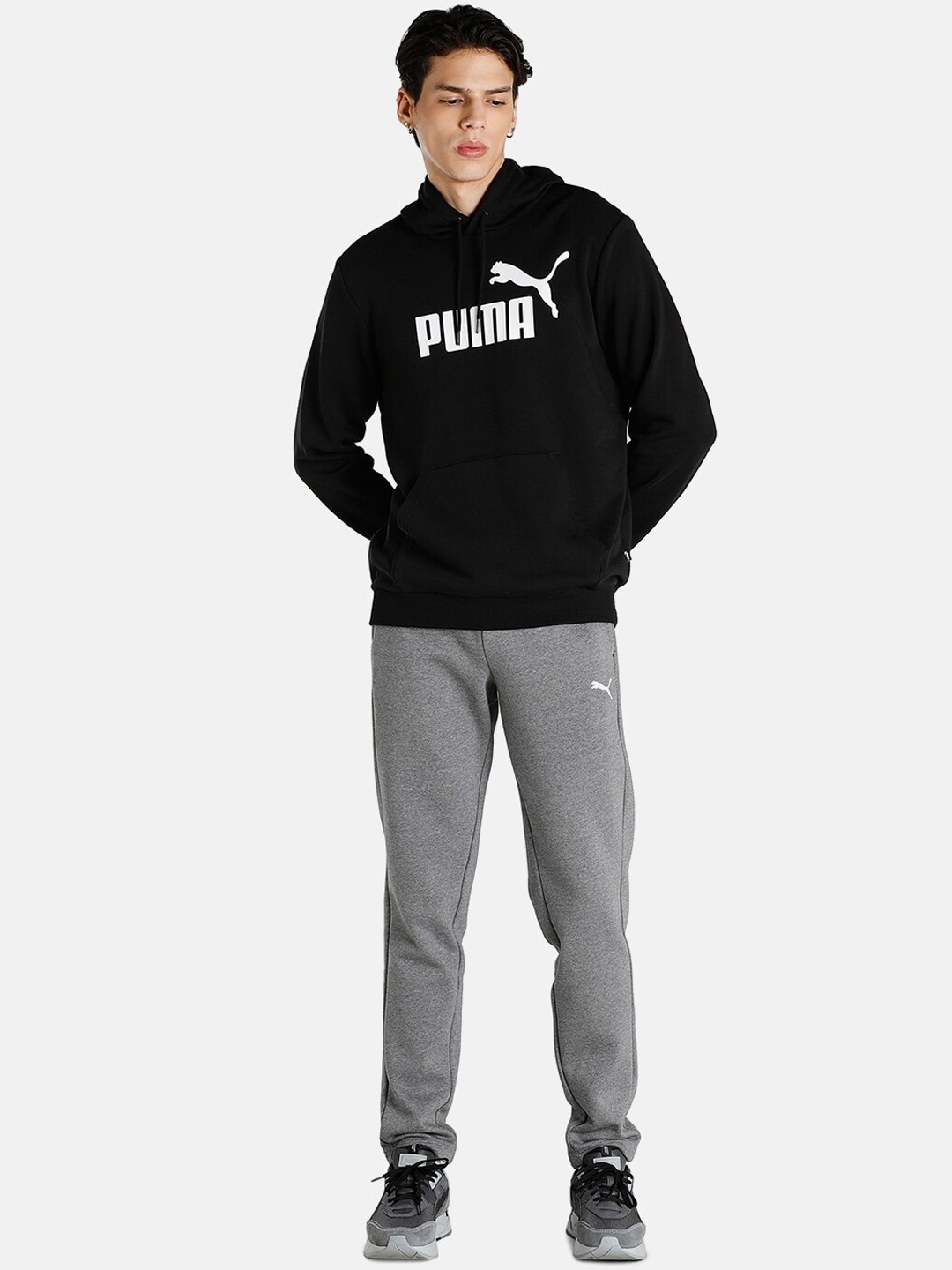 

Puma Men Black Printed Hooded Cotton Sweatshirt