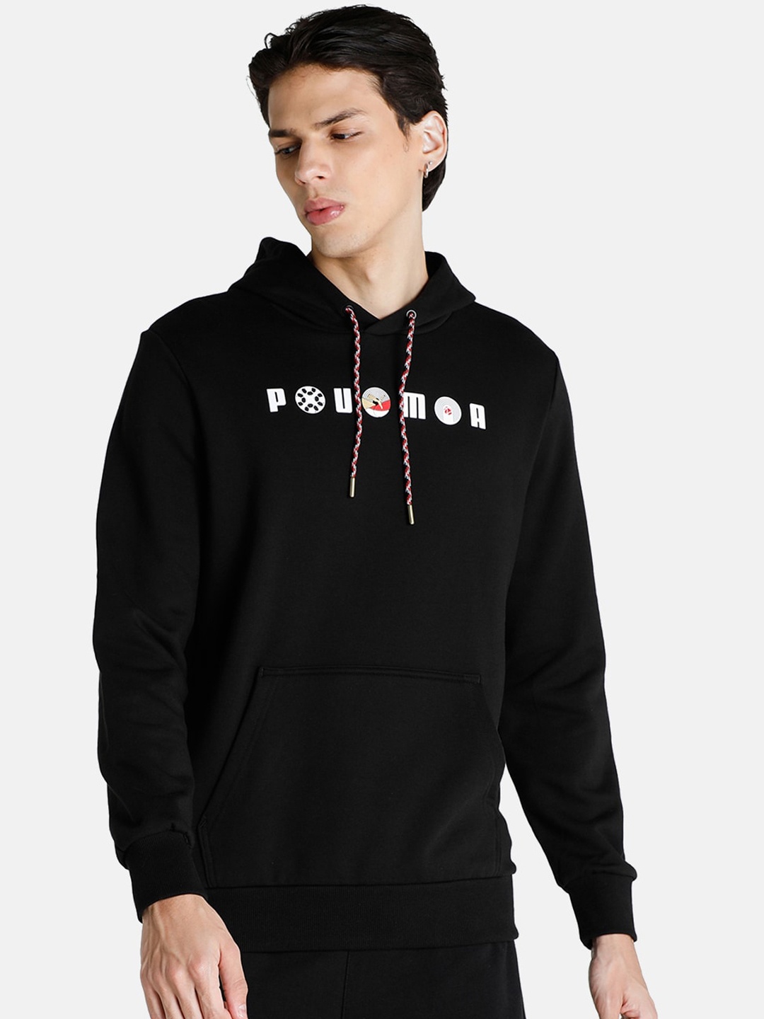 

Puma Men Black Printed Hooded Cotton Sweatshirt