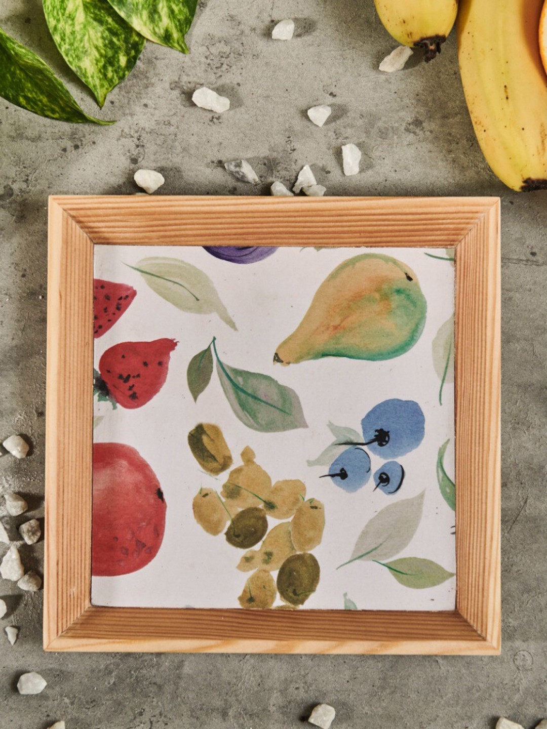 

A Tiny Mistake White & Red Handcrafted Wooden Serving Tray