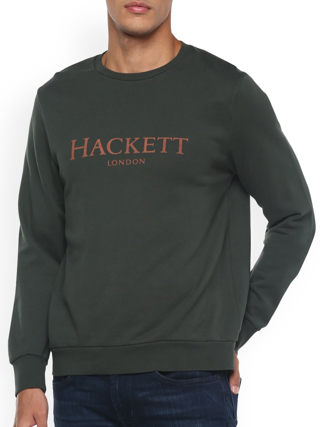 

HACKETT LONDON Men Green Printed Sweatshirt