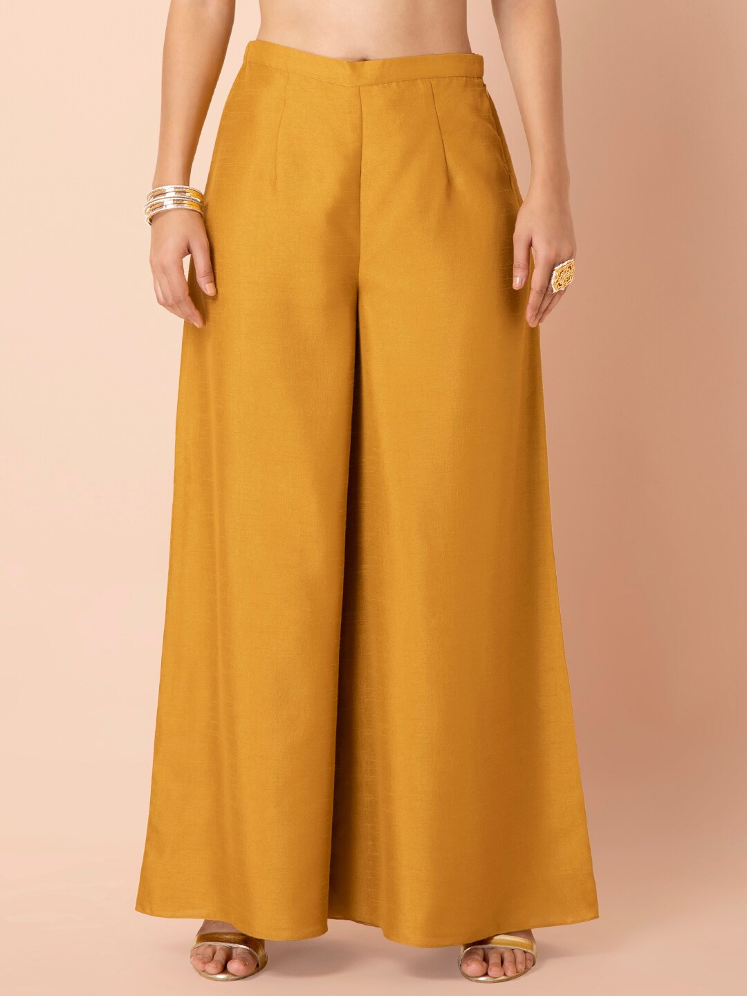 

INDYA X Payal Singhal Women Mustard Palazzo Pants